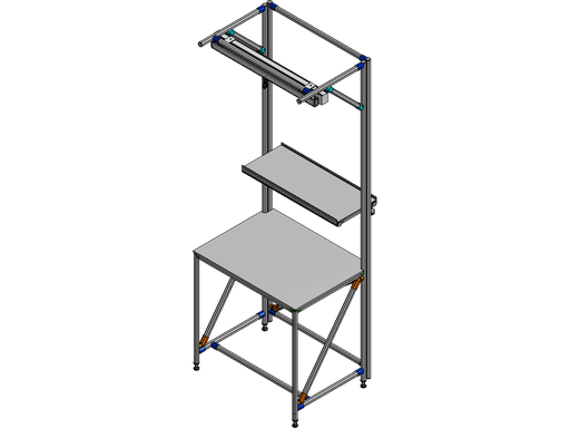 Postazione 800x750x900/2200H - accessoriata